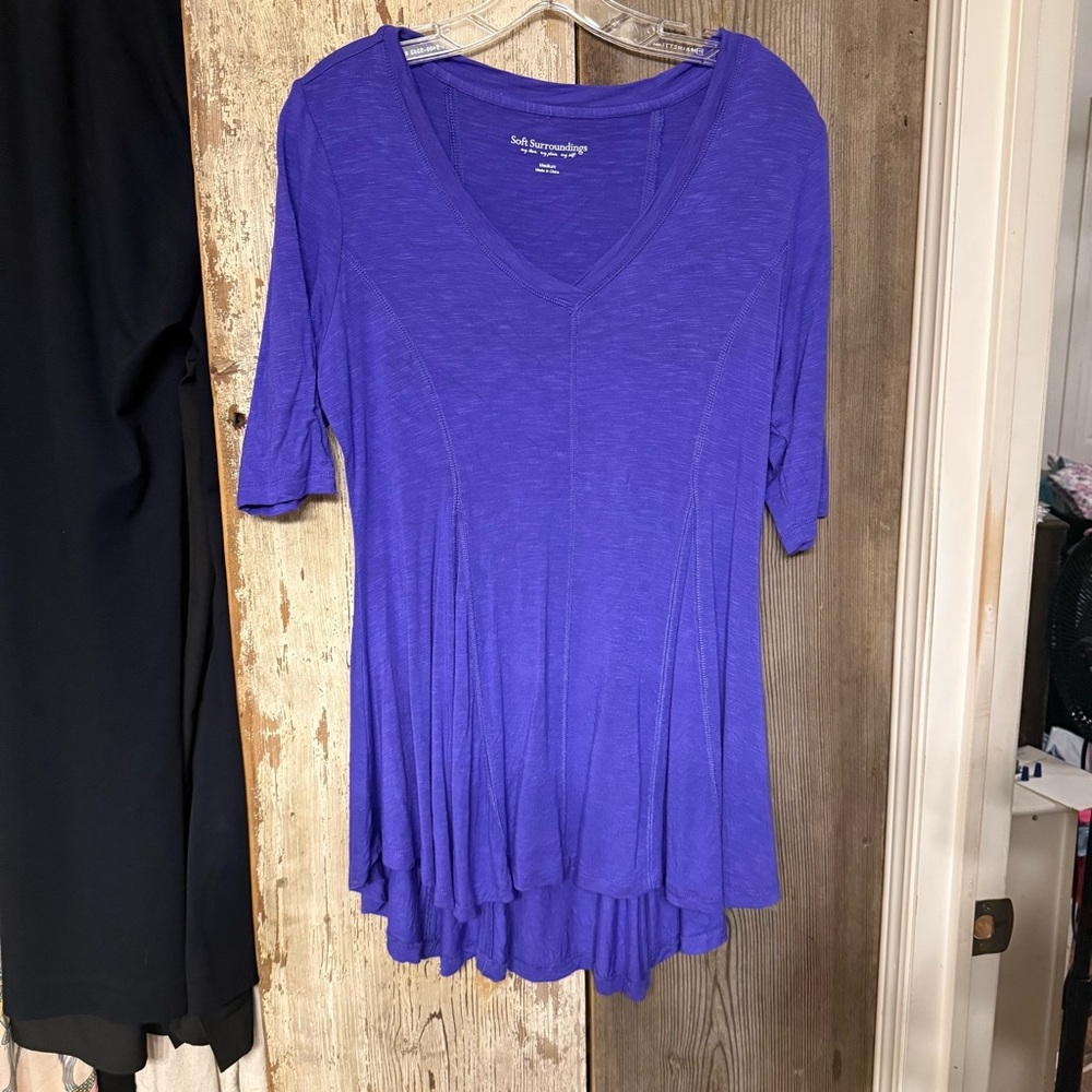 Soft Surroundings Asymmetrical Tiered Purple Tunic